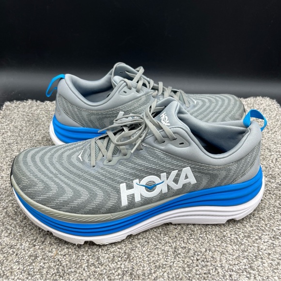 Hoka Gaviota 5 Wide Mens Size 13 2E EE Limestone Diva Blue Gray Running Shoes